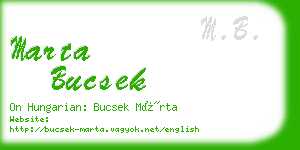 marta bucsek business card